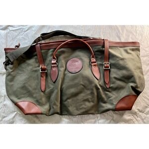 Boyt Canvas Leather Duffle Bag Olive Green Life Member Weekender Travel Carryall